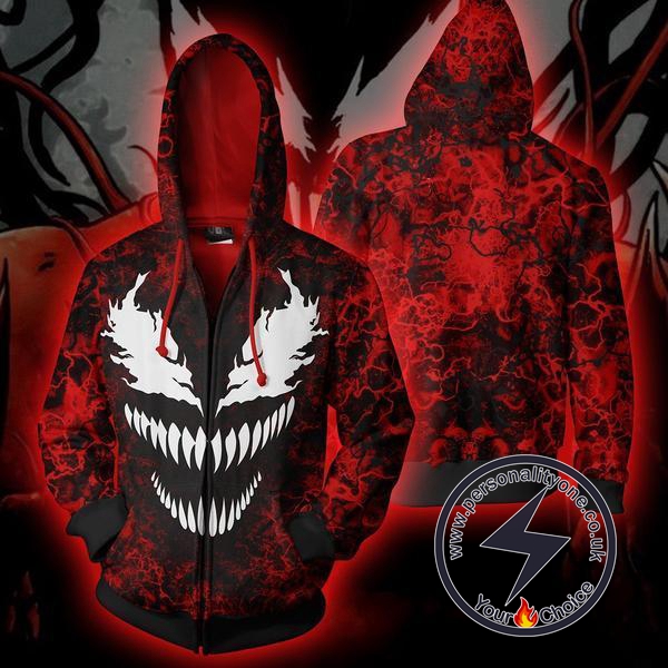 Spiderman Venom Carnage Zip Up Hoodie Jacket